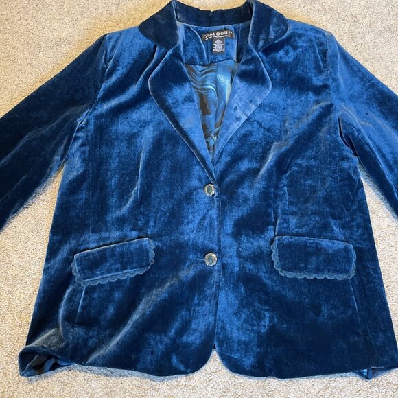 Dialogue Blue Velvet Blazer - Picture 8 of 14